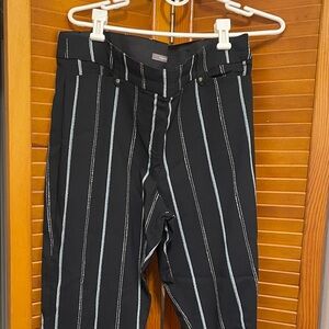 Maurices Black Pants with White Stripes